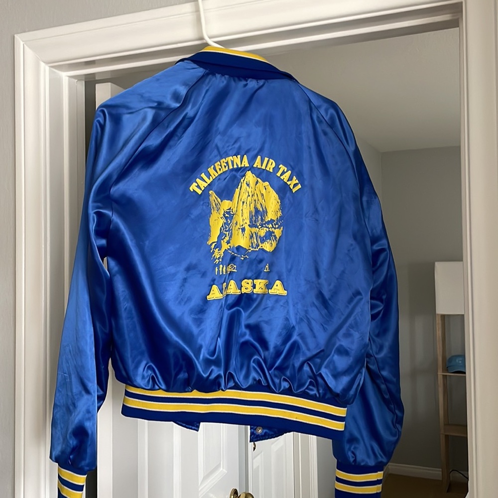 Vintage blue varsity bomber jacket small